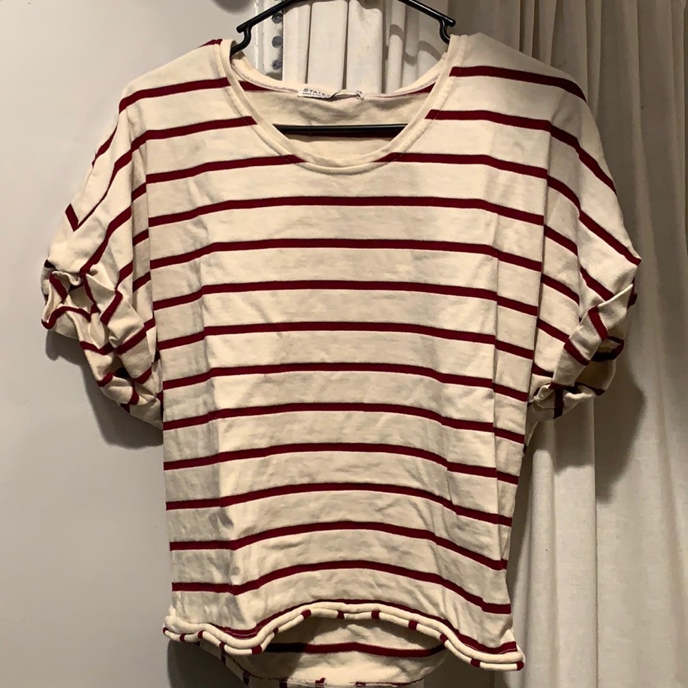 Cream striped stateside tee